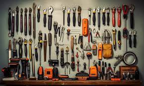 Tools in a shelf